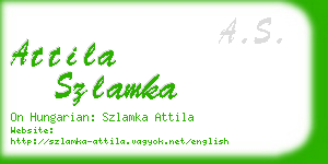 attila szlamka business card